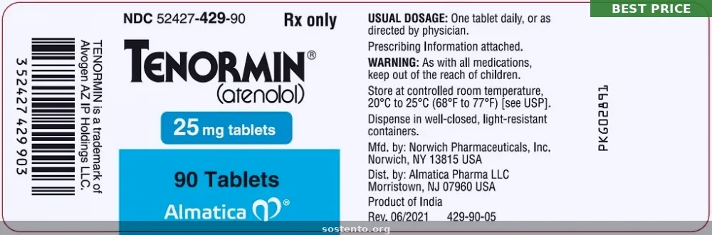 Tenormin 100mg USA — Atenolol Online Pharmacy From $0.36